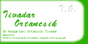 tivadar ortancsik business card